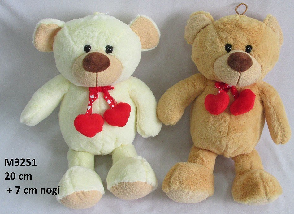 Miś Kokarda Serce 2 kolory - 27cm