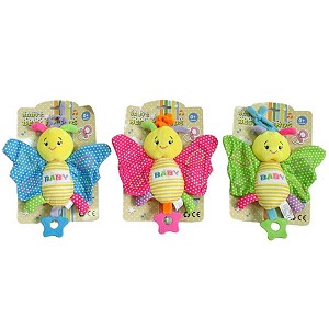 Motyl Baby Grzechotka 3 kolory (Głos) - 18cm Motyl Baby Grzechotka 3 kolory (Głos) - 18cm