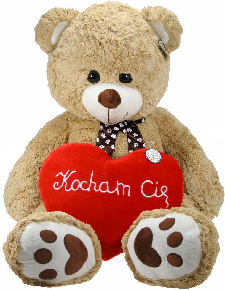 Miś Albert Jasnobrązowy z sercem - 60/80cm