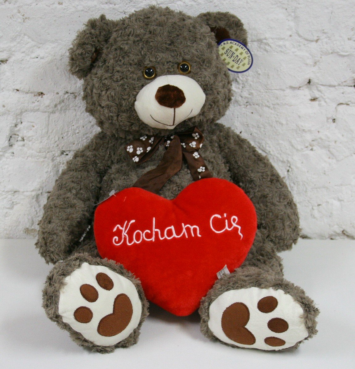 Miś Eryk Ciemnobrązowy Serce - 60/85cm