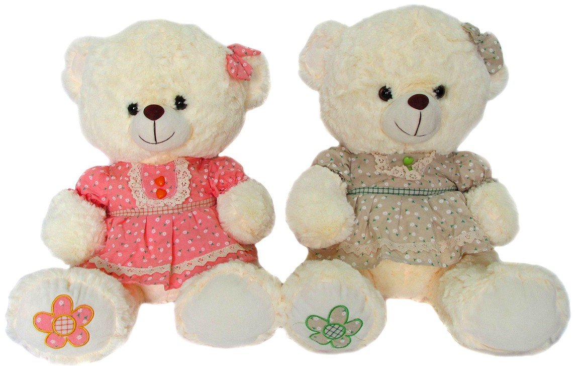 Pani Miś w sukience 2 kolory - 42cm