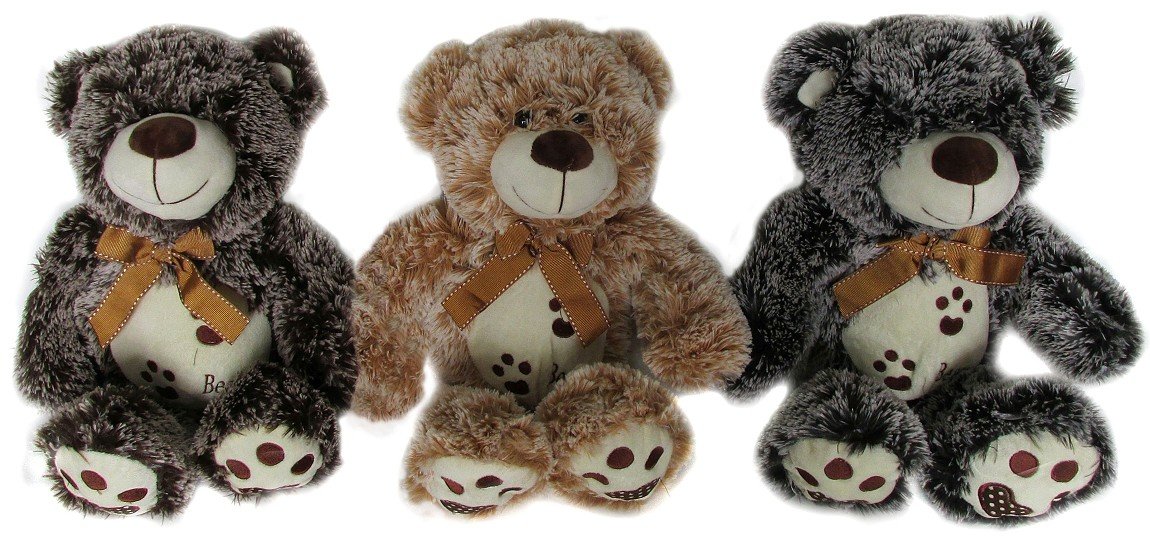 Miś Łatek kokardą 3 kolory - 28cm