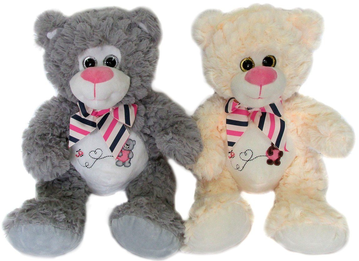 Miś Love z kokardą 2 kolory - 32cm