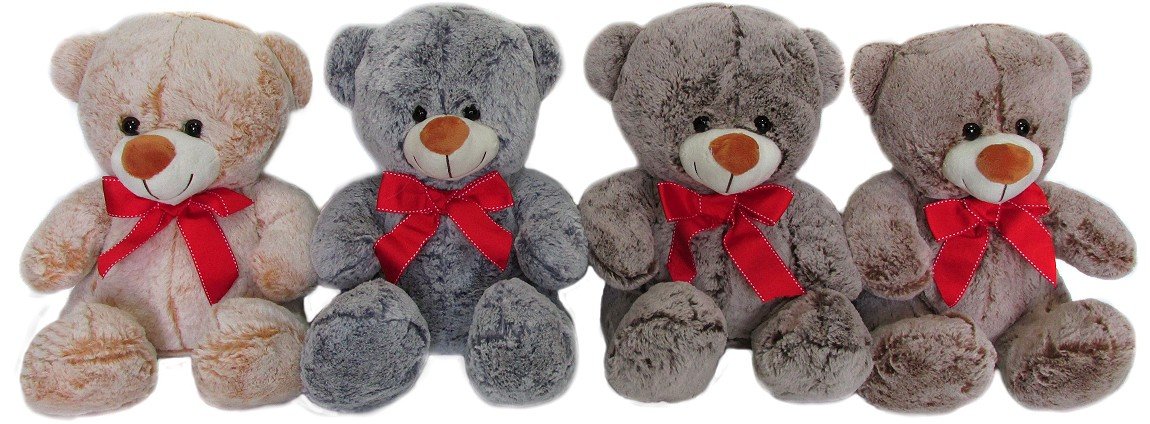 Miś z dużą kokardą 4 kolory - 35cm