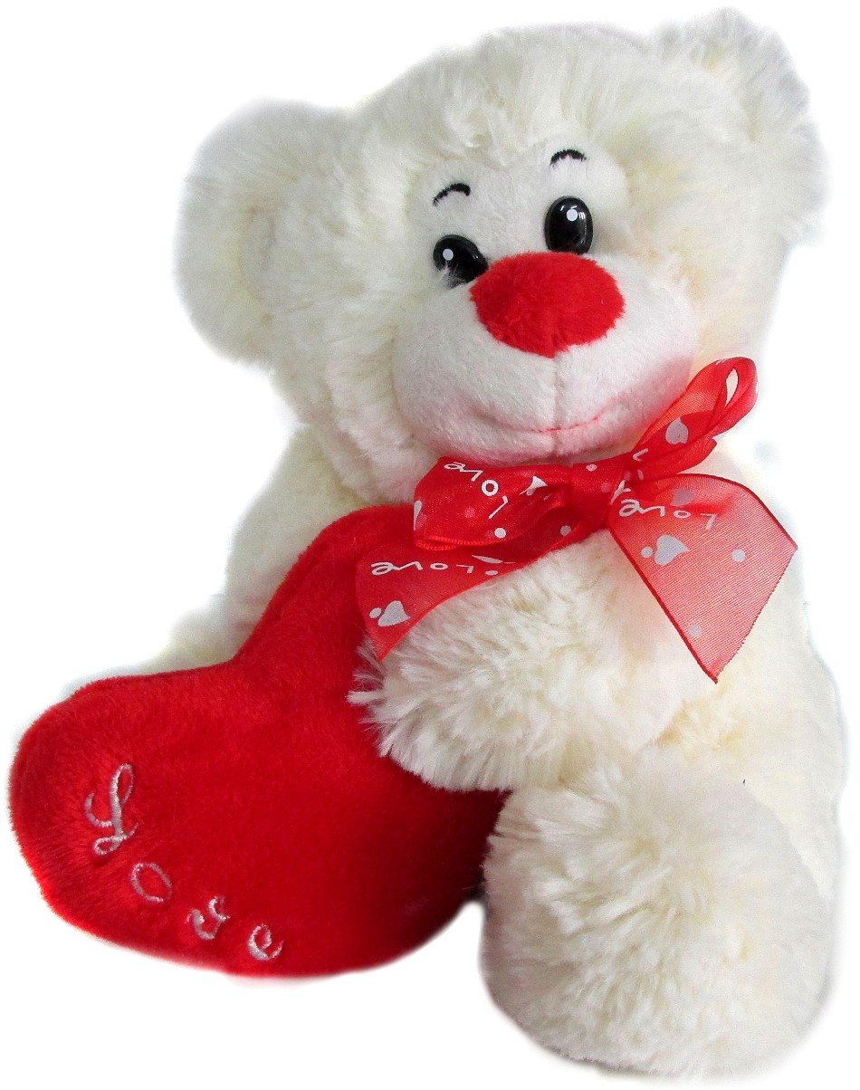 Miś z sercem Love Kremowy - 18cm