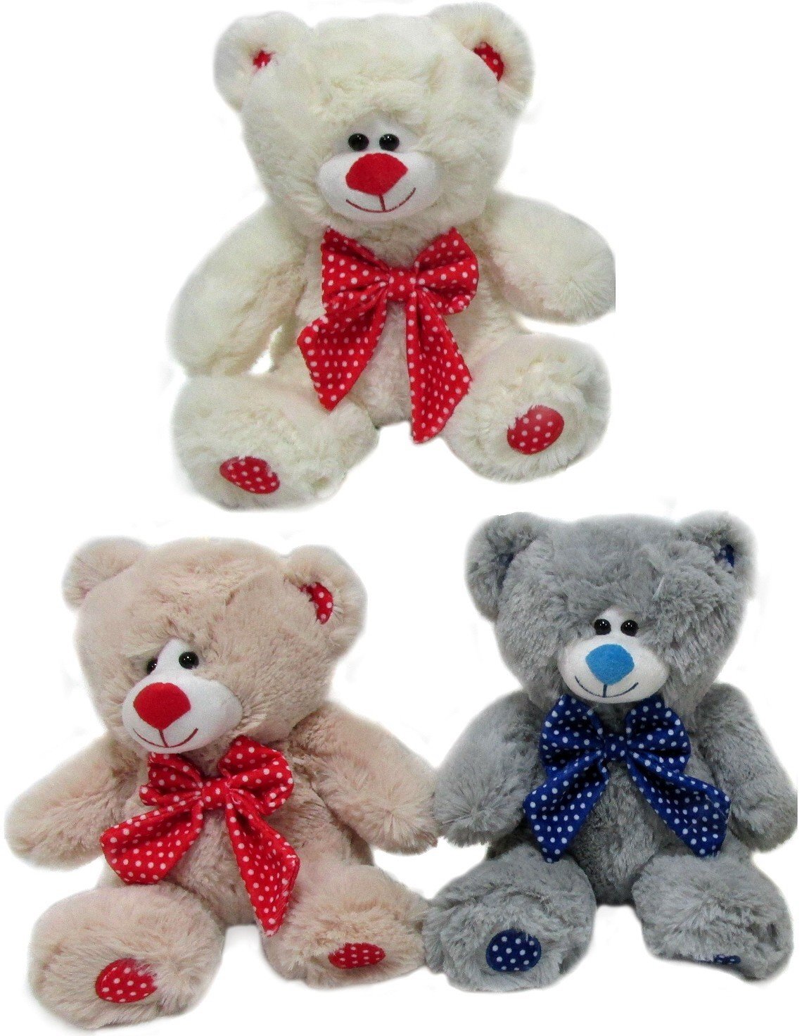 Miś z kokardą 3 kolory - 36cm