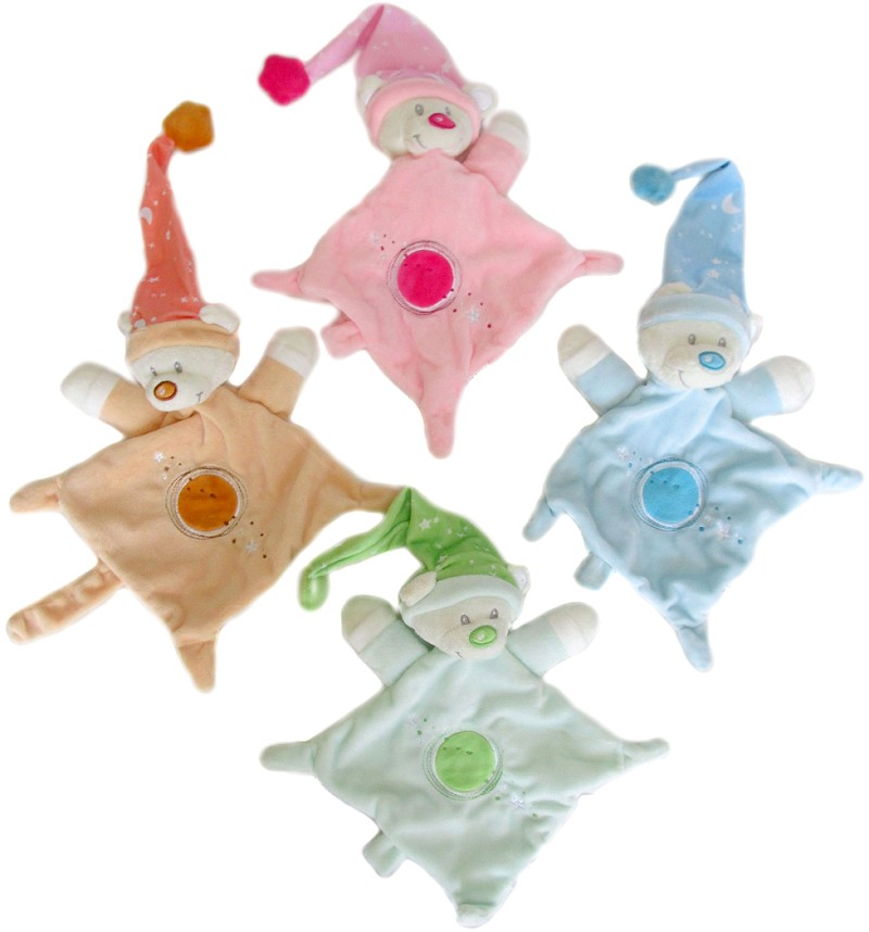 Chusta miś kocyk grzechotka 4 kolory - 30cm