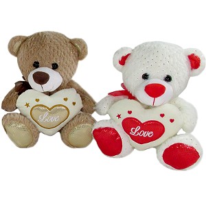 Miś z sercem Love 4 kolory - 17cm