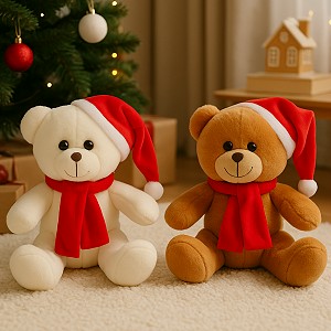 Miś Świąteczny 2 kolory - 20cm OSTATNIE 11 SZTUK