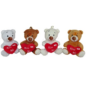 Miś z sercem Kiss Me 4 kolory - 12cm