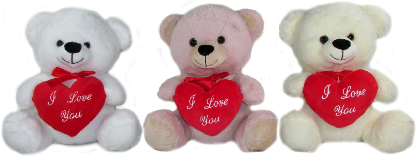 Miś z sercem I Love You 3 kolory - 30cm