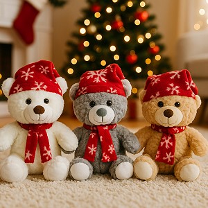 Miś Zimowy Świąteczny 3 kolory - 25cm