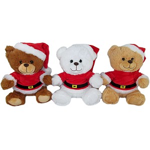 Miś w stroju Święty Mikołaj 3 kolory - 25cm