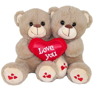 Duży Miś Para z sercem Love You Brązowe - 20cm Duży Miś Para z sercem Love You Brązowe - 20cm