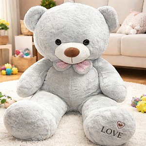 Duży Miś Gigant Szary Love XXL - 125/80cm