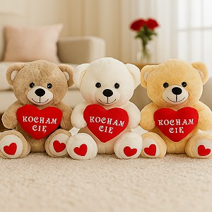 Miś Kocham Cię z sercem 3 kolory - 20cm