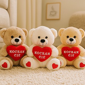 Miś Kocham Cię z sercem 3 kolory - 25cm