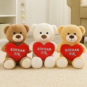 Miś Kocham Cię z sercem 3 kolory - 30/20cm