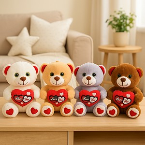 Miś Kocham Cię z sercem 4 kolory - 15cm