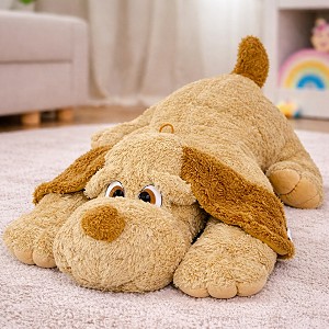 Mega Piesek Leżący Jasny - 65cm