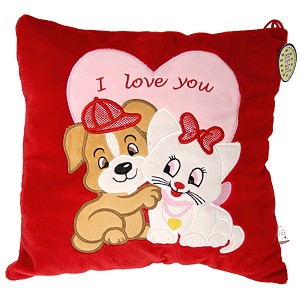 Poduszka Pies Love czerwona - 25cm