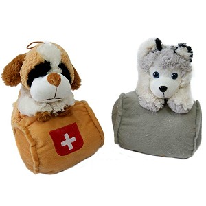 Pies Bernardyn / Husky z beczką - 20cm Pies Bernardyn / Husky z beczką - 20cm