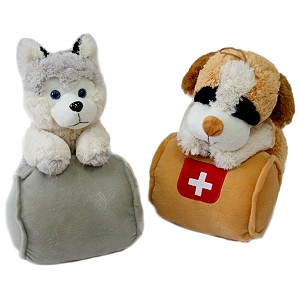 Piesek Bernardyn Husky z beczką - 30cm