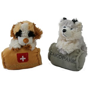 Piesek Bernardyn Husky z beczk Zakopane - 15cm