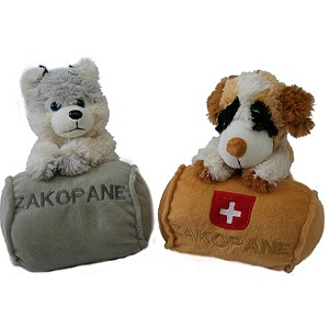 Piesek Bernardyn Husky z beczką Zakopane - 20cm