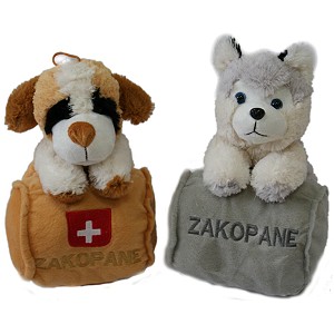 Piesek Bernardyn Husky z beczką Zakopane - 26cm