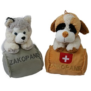 Piesek Bernardyn Husky z beczką Zakopane - 30cm