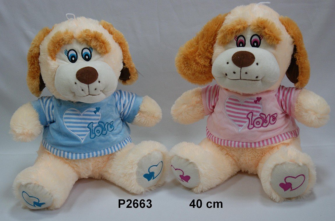 Pies Love Różowy / Niebieski - 40cm