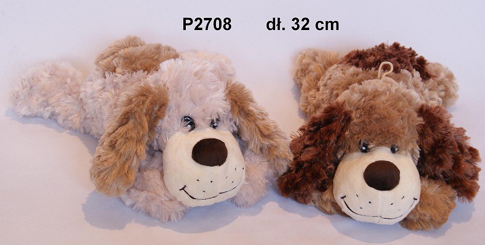 Pies Leżący Ciemny - 32cm