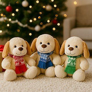 Piesek w szaliku 3 kolory - 28cm