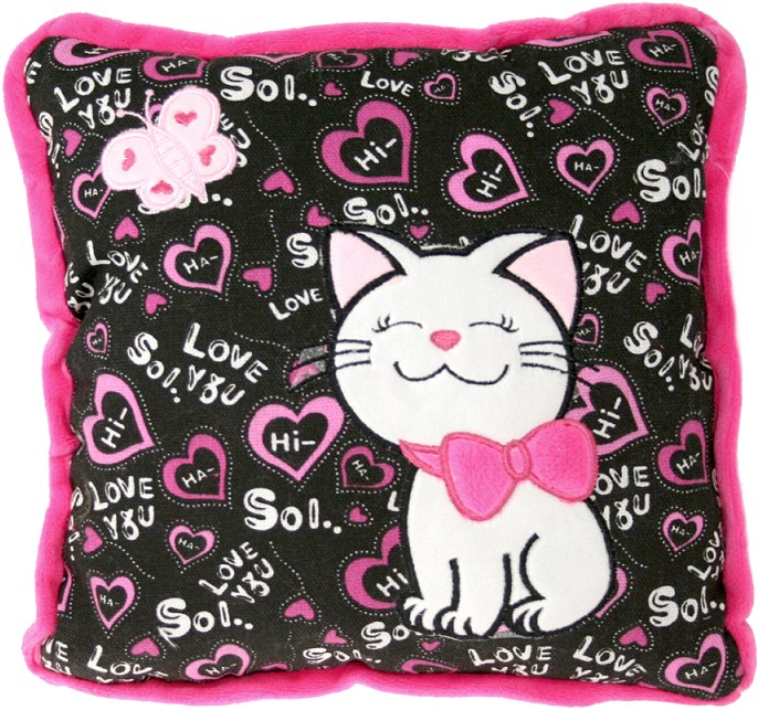 Poduszka Czarna Kotek Love - 25cm