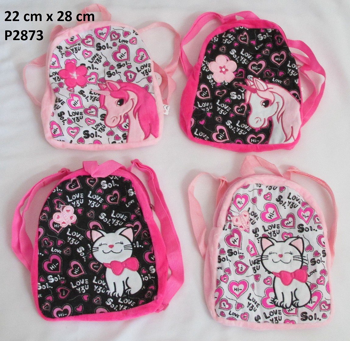 Plecak Jednorożec Konik Koń / Kotek 4 wzory - 28cm