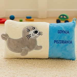 Poduszka Foka Gdynia pozdrawia - 36cm