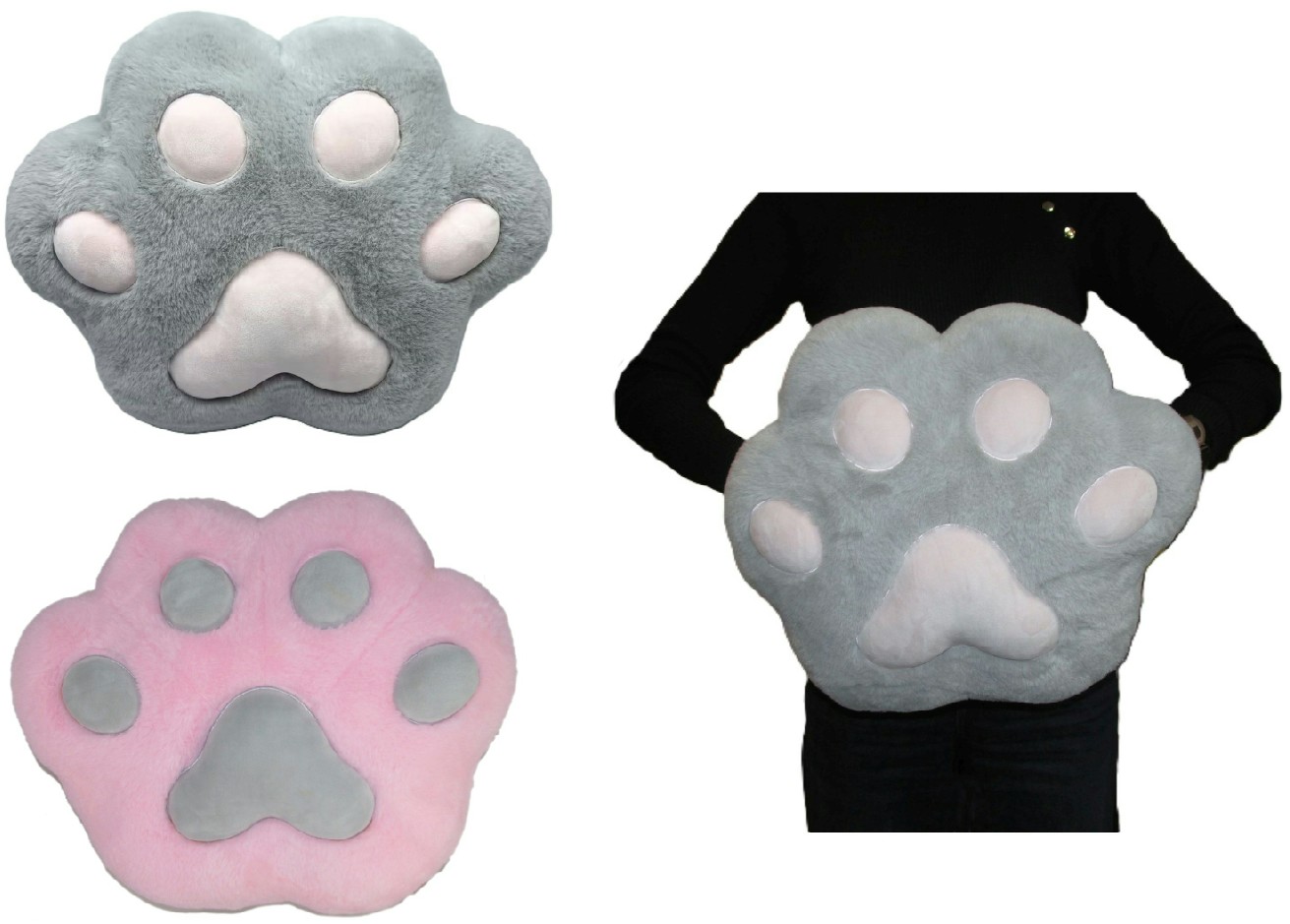 Poduszka Kotek Piesek Psia Kocia Łapka Szara Ocieplacz - 40cm