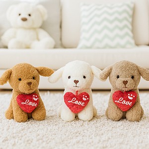 Piesek Love z sercem 3 kolory - 15cm