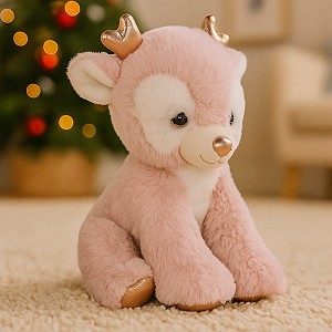 Renifer Łoś Świąteczny różowy - 20cm