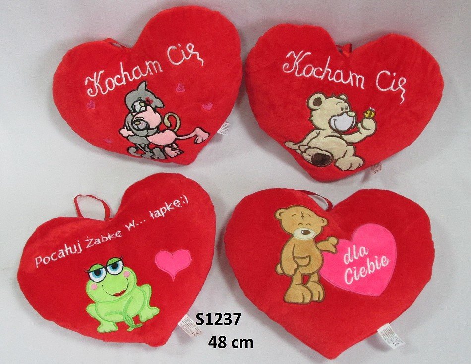 Poduszka Serce Kocham Cię 4 wzory - 48cm