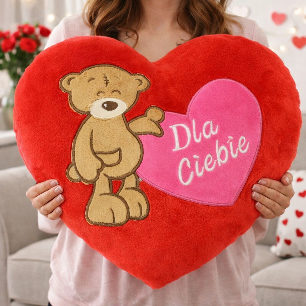 Poduszka Miś Serce Gigant Dla Ciebie - 80cm