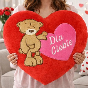 Poduszka Miś Serce Gigant Dla Ciebie - 80cm