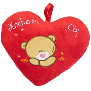 Poduszka Serce Kocham Cię miś 2 kolory - 20cm