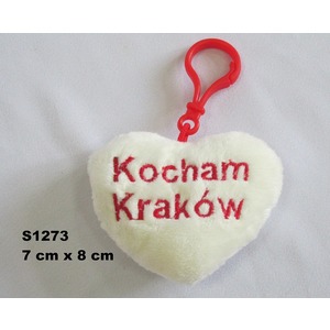 Brelok Serce Kocham Kraków - 8cm
