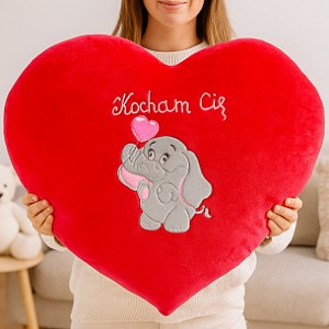 Poduszka Serce Gigant Słoń Kocham Cię Słonik - 80cm