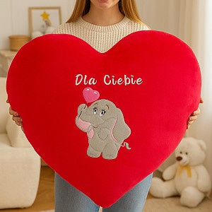 Poduszka Serce Gigant Słoń Dla Ciebie Słonik - 80cm