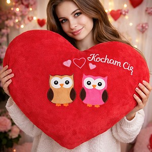 Poduszka Serce Gigant Sowy - 80cm