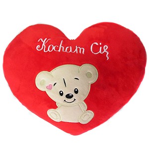 Poduszka serce miś Kocham Cię - 48cm Poduszka serce miś Kocham Cię - 48cm