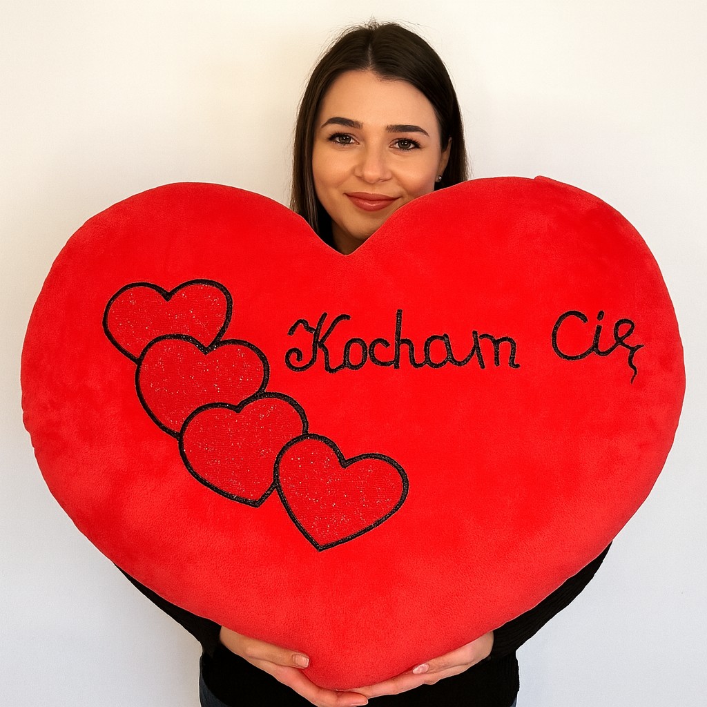 Poduszka Gigant Kocham Cię Serce - 80cm